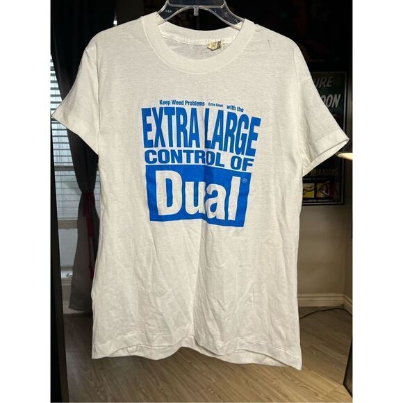 Vintage 80s Dual Brand Use Promo Tee - Picture 1 of 6